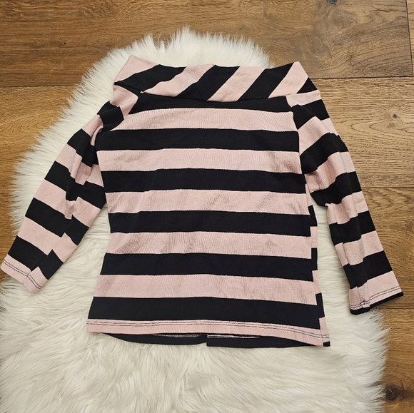 Vintage Pink and Black Striped Top with Floral Skirt - Picture 8 of 8